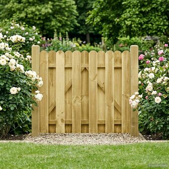 Tuinpoort 100 x 100 cm Massief grenenhout Groen 1