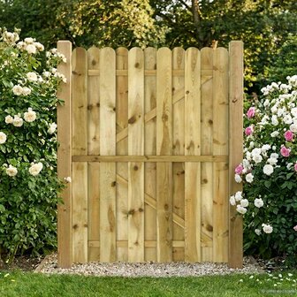 Tuinpoort 100 x 150 cm Massief grenenhout Groen 1