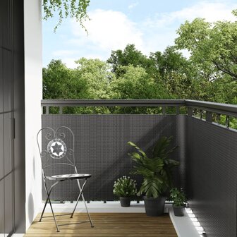 Balkonscherm 300x80 cm poly rattan antracietkleurig 1