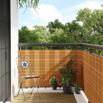 Balkonscherm 300x80 cm poly rattan lichtbruin 1