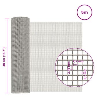 Gaas Scherm 40 x 500 cm 8 Mesh RVS 201 Zilverkleurig 6