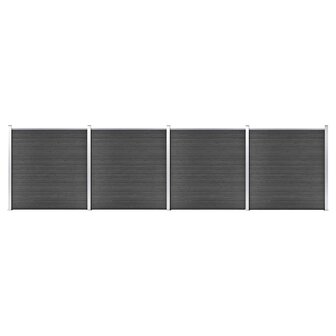 Schuttingpanelenset 699x186 cm HKC zwart 1