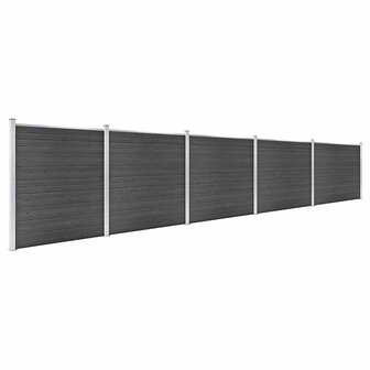 Schuttingpanelenset 872x186 cm HKC zwart 2
