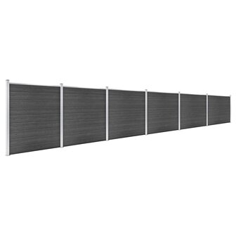 Schuttingpanelenset 1045x186 cm HKC zwart 2