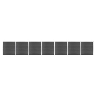Schuttingpanelenset 1218x186 cm HKC zwart 1