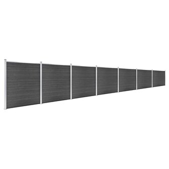 Schuttingpanelenset 1218x186 cm HKC zwart 2