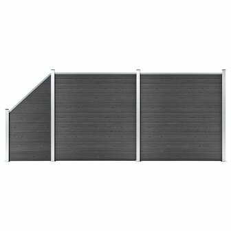 Schuttingpanelenset 446x(105-186) cm HKC zwart   1