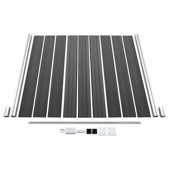 Schuttingpanelenset 446x(105-186) cm HKC zwart   6
