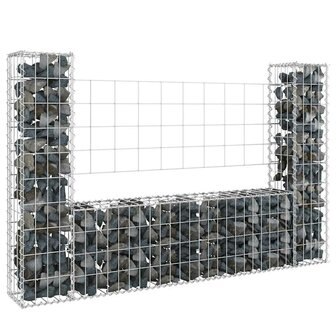 Schanskorf U-vormig met 2 palen 140x20x100 cm ijzer 1