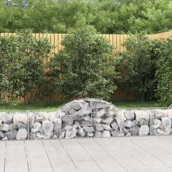 Schanskorven 2 st gewelfd 200x50x40/60 cm gegalvaniseerd ijzer 1