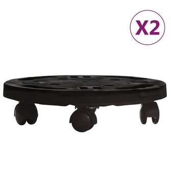 Plantentrolleys met wielen 2 st 170 kg diameter 30 cm zwart 2