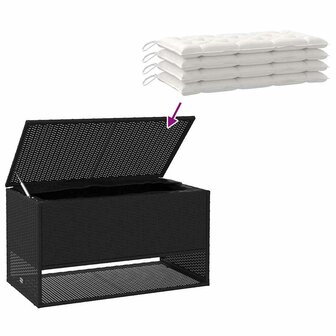 Opbergbox voor buiten 100x55x55,5 cm poly rattan zwart 7