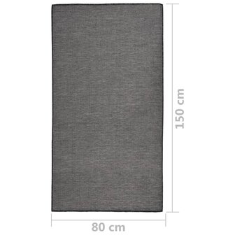 Buitenkleed platgeweven 80x150 cm grijs 6