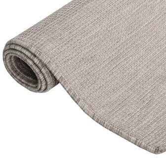 Buitenkleed platgeweven 80x250 cm lichtgrijs 3