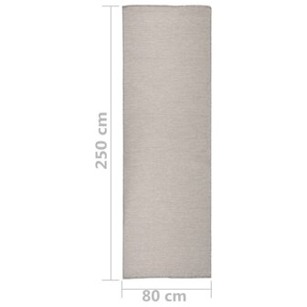 Buitenkleed platgeweven 80x250 cm lichtgrijs 6