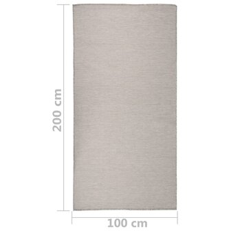 Buitenkleed platgeweven 100x200 cm lichtgrijs 6