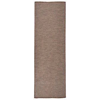 Buitenkleed platgeweven 80x250 cm bruin 1