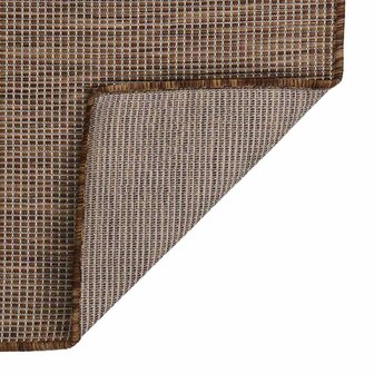 Buitenkleed platgeweven 80x250 cm bruin 2
