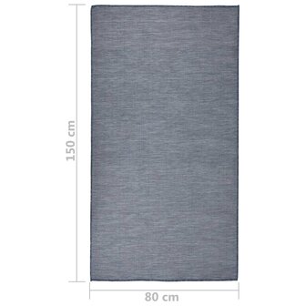 Buitenkleed platgeweven 80x150 cm blauw 6