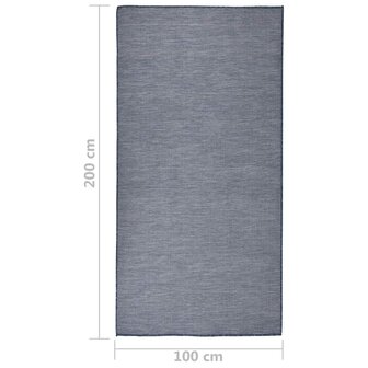 Buitenkleed platgeweven 100x200 cm blauw 6