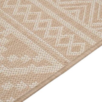 Buitenkleed met patroon platgeweven 80x250 cm bruin 4