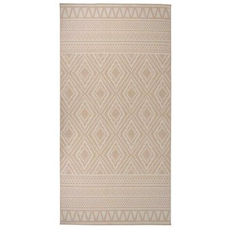 Buitenkleed met patroon platgeweven 100x200 cm bruin 1