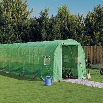 Tuinkas met stalen frame 16 m&amp;sup2; 8x2x2 m groen 1