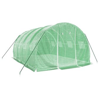 Tuinkas met stalen frame 12 m&amp;sup2; 4x3x2 m groen 3