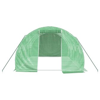 Tuinkas met stalen frame 12 m&amp;sup2; 4x3x2 m groen 4