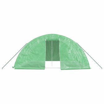 Tuinkas met stalen frame 20 m&amp;sup2; 5x4x2,3 m groen 4