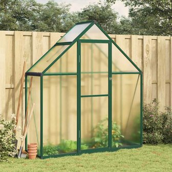 Tuinkas met basisframe 169x58x195 cm aluminium groen 1