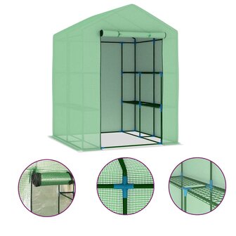 Tuinkas met schappen 143x143x195 cm staal 2