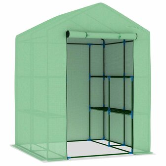 Tuinkas met schappen 143x143x195 cm staal 3