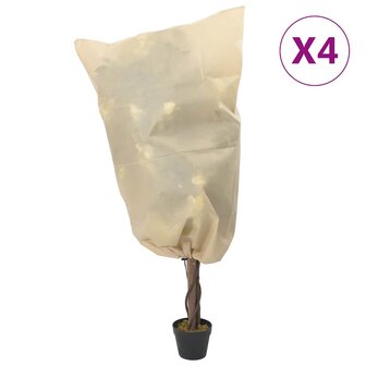Plantenhoezen met trekkoord 4 st 70 g/m&amp;sup2; 0,8x1 m 1