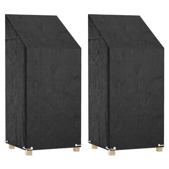 Tuinstoelhoezen 2 st met 8 oogjes 65x65x110/150 cm polyetheen 1