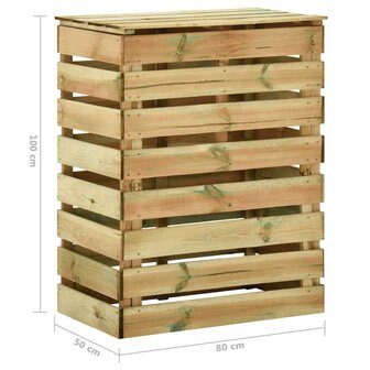 Tuincompostbakken 2 st 80x50x100 cm ge&amp;iuml;mpregneerd grenenhout 8