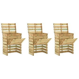 Tuincompostbakken 3 st 80x50x100 cm ge&amp;iuml;mpregneerd grenenhout 1