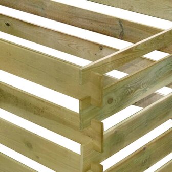 Compostbak met latten ge&amp;iuml;mpregneerd grenenhout 180x90x90 cm 4