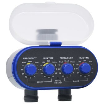Watertimer met dubbele uitgang en kogelkranen 3