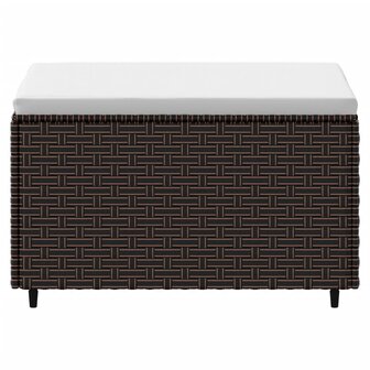 Voetensteun met kussen poly rattan bruin 3