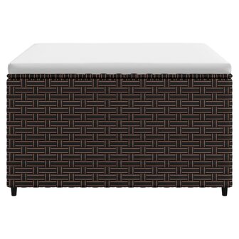 Voetensteun met kussen poly rattan bruin 4