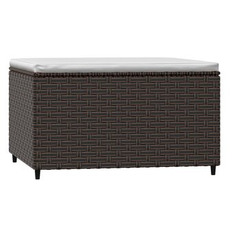 Voetensteun met kussen poly rattan bruin 5