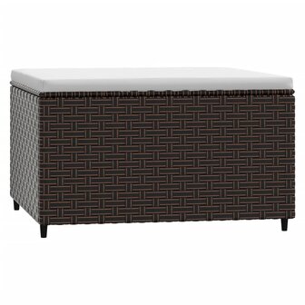 Voetensteunen 2 st met kussens poly rattan bruin 3