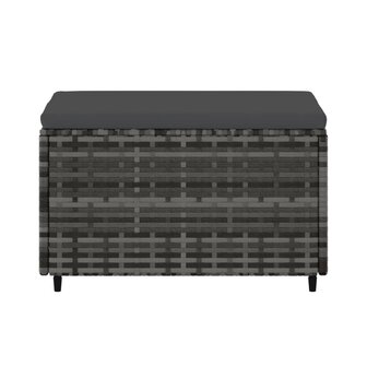 Voetensteun met kussen poly rattan grijs 4