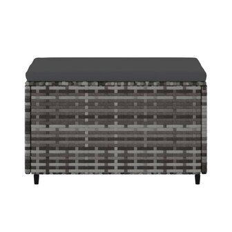 Voetensteunen 2 st met kussens poly rattan grijs 5