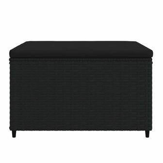 Voetensteun met kussen poly rattan zwart 3