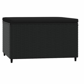 Voetensteunen 2 st met kussens poly rattan zwart 6
