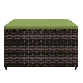 Voetensteunen 2 st met kussens poly rattan bruin 4