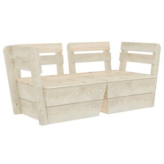 Tuinbank 2-zits pallet ge&amp;iuml;mpregneerd vurenhout 2
