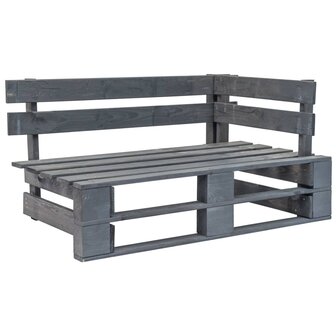 Tweezitsbank pallet met kussens grijs ge&amp;iuml;mpregneerd grenenhout 2